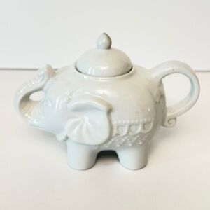 Elephant Ceramic Teapot White